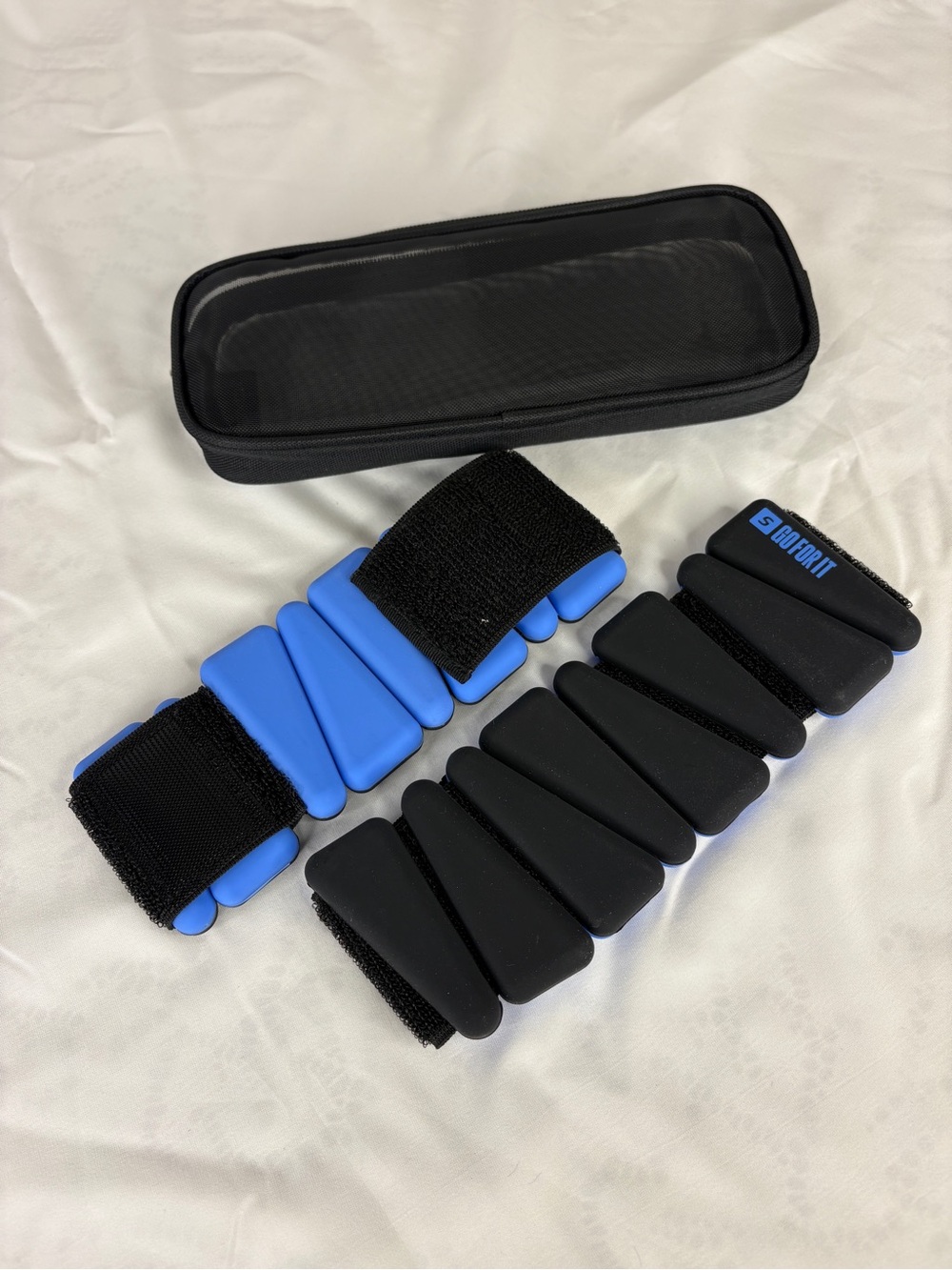 Sportbit Adjustable Blue & Black Ankle/Wrist Weights - Women’s Fitness Straps